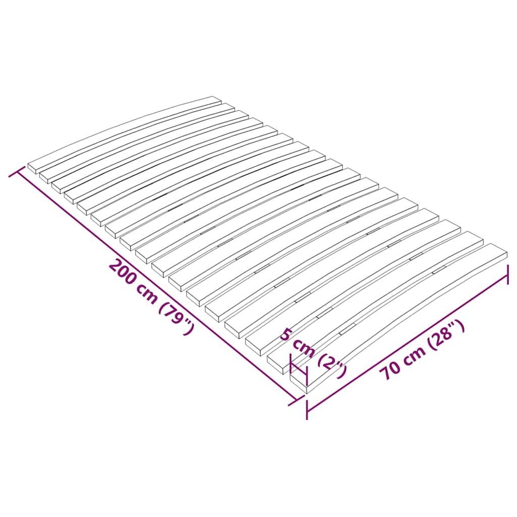 Bettlattenrost Ersatz mit 17 Latten 70x200 cm