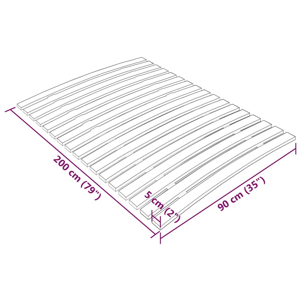 Bettlattenrost Ersatz mit 17 Latten 90x200 cm