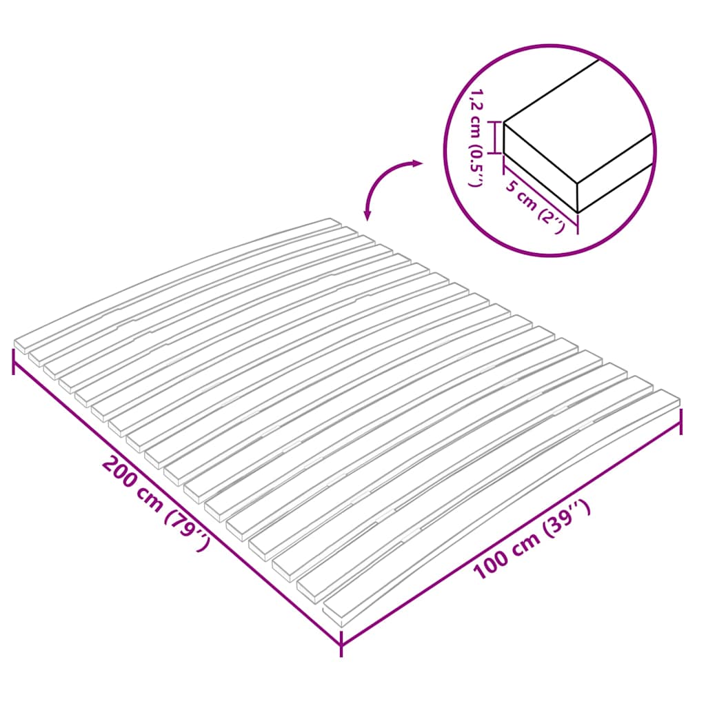 Bettlattenrost Ersatz mit 17 Latten 100x200 cm