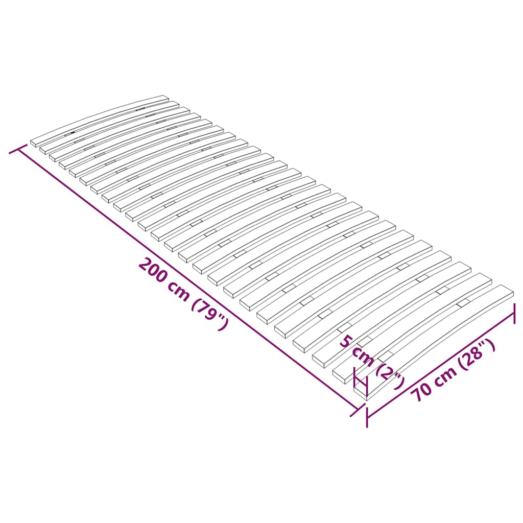 Bettlattenrost Ersatz mit 24 Latten 70x200 cm