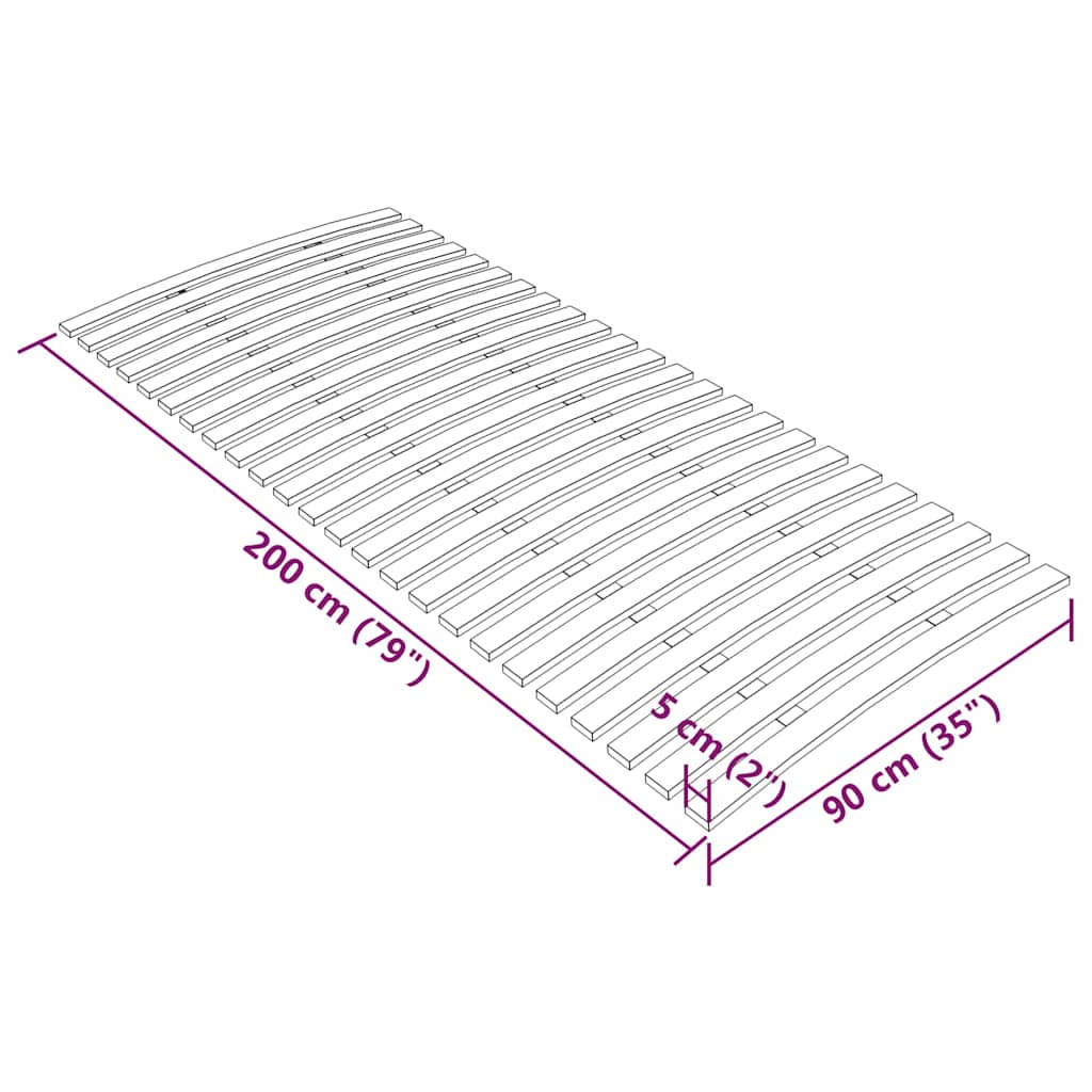 Bettlattenrost Ersatz mit 24 Latten 90x200 cm