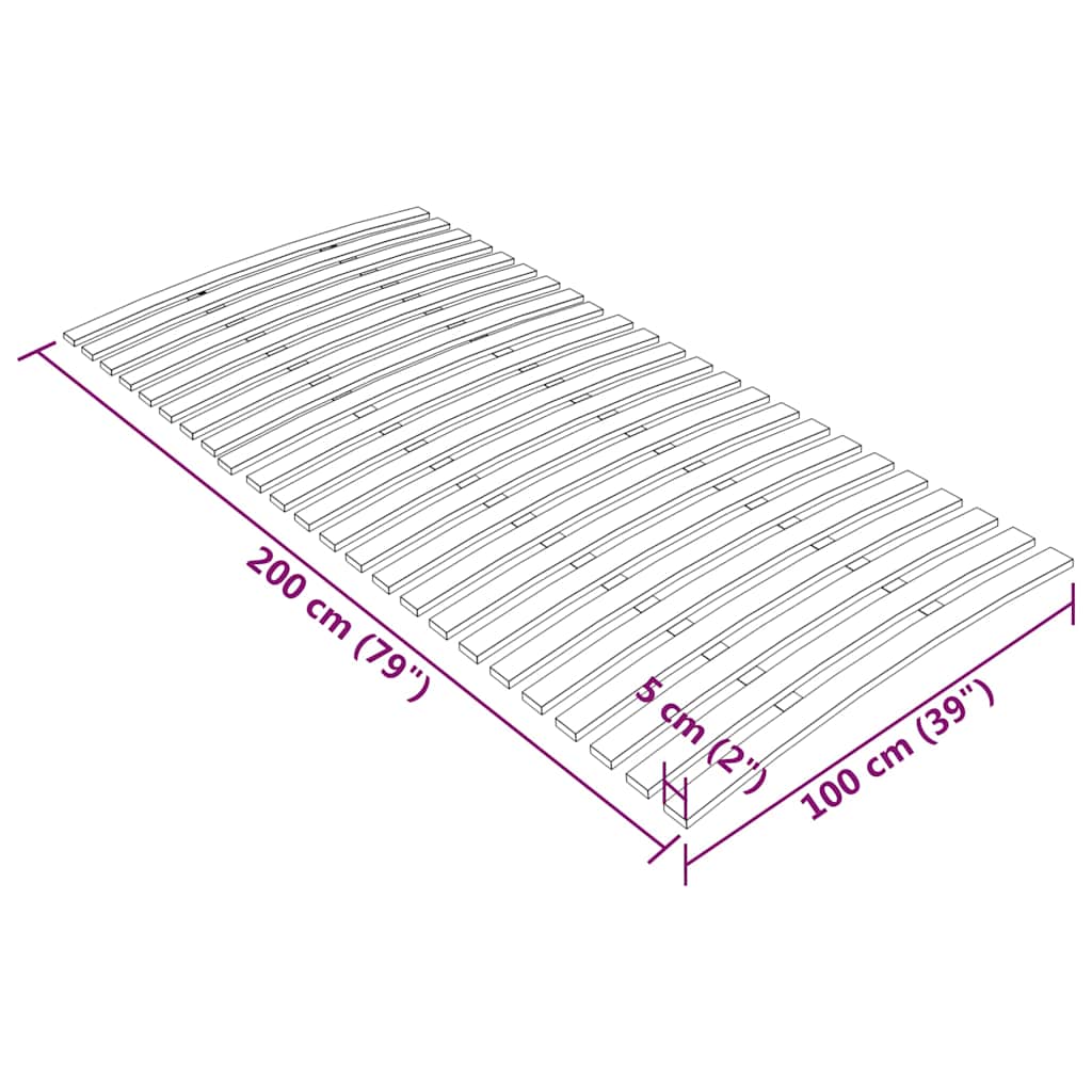 Bettlattenrost Ersatz mit 24 Latten 100x200 cm