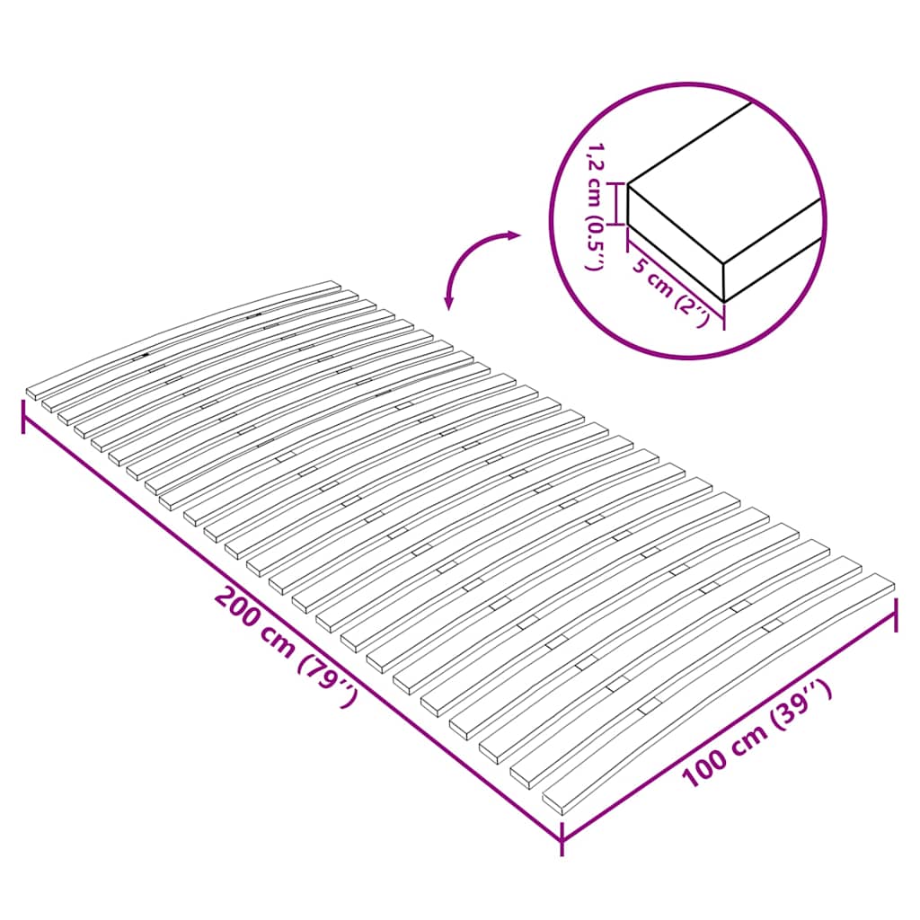 Bettlattenrost Ersatz mit 24 Latten 100x200 cm