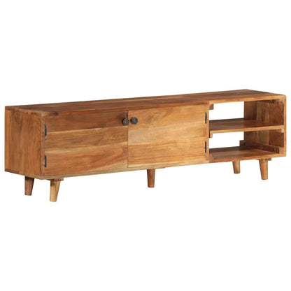 TV-Schrank Massivholz Akazie Honigfarbenes Finish 140x30x40 cm
