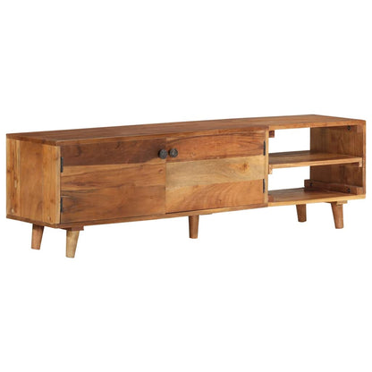 TV-Schrank Massivholz Akazie Honigfarbenes Finish 140x30x40 cm