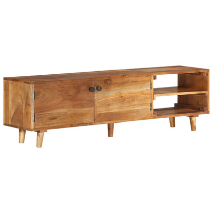 TV-Schrank Massivholz Akazie Honigfarbenes Finish 140x30x40 cm