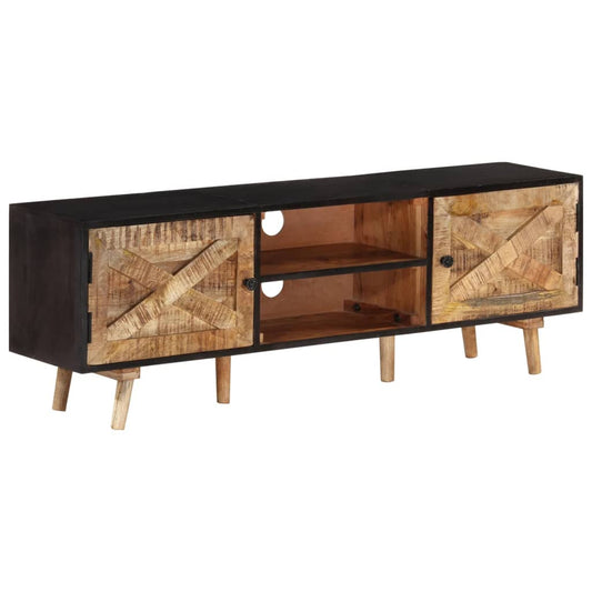 TV-Schrank 140x30x46 cm Rohes Mangoholz und Massivholz Akazie