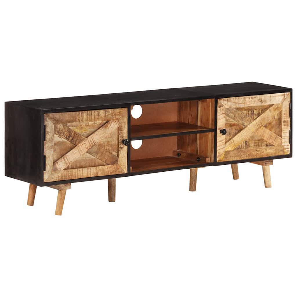 TV-Schrank 140x30x46 cm Rohes Mangoholz und Massivholz Akazie