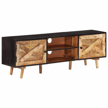 TV-Schrank 140x30x46 cm Rohes Mangoholz und Massivholz Akazie
