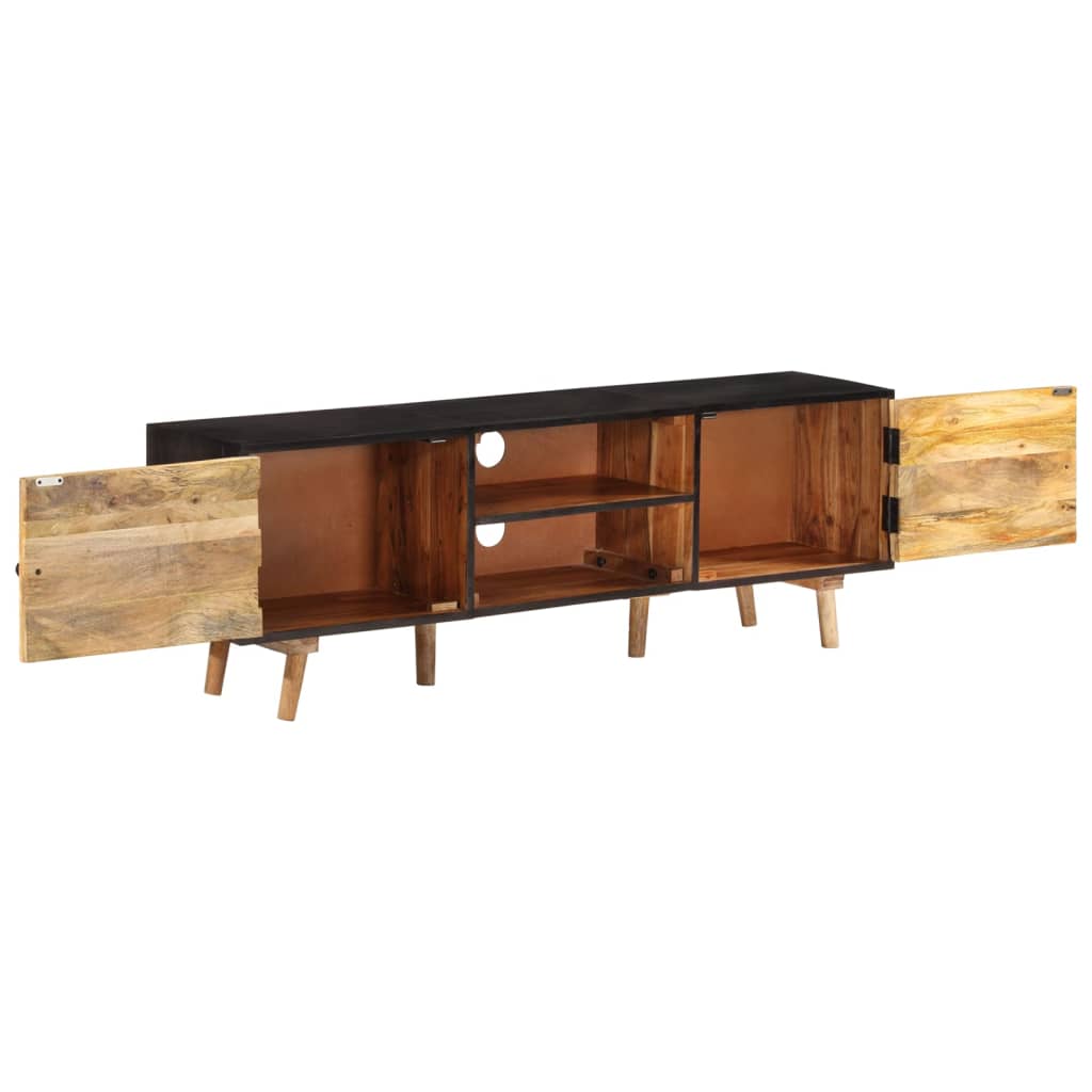 TV-Schrank 140x30x46 cm Rohes Mangoholz und Massivholz Akazie