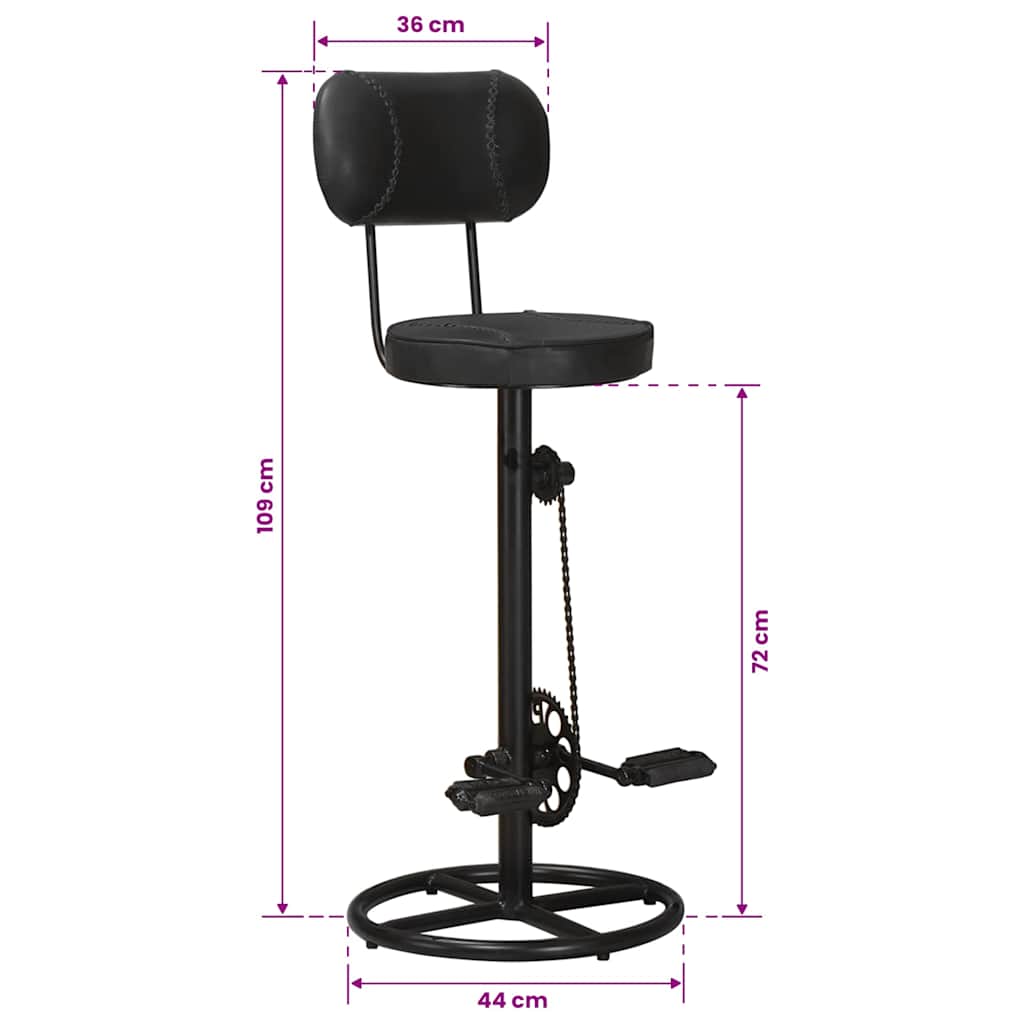 Barhocker 2 Stk. Schwarz Echtes Ziegenleder