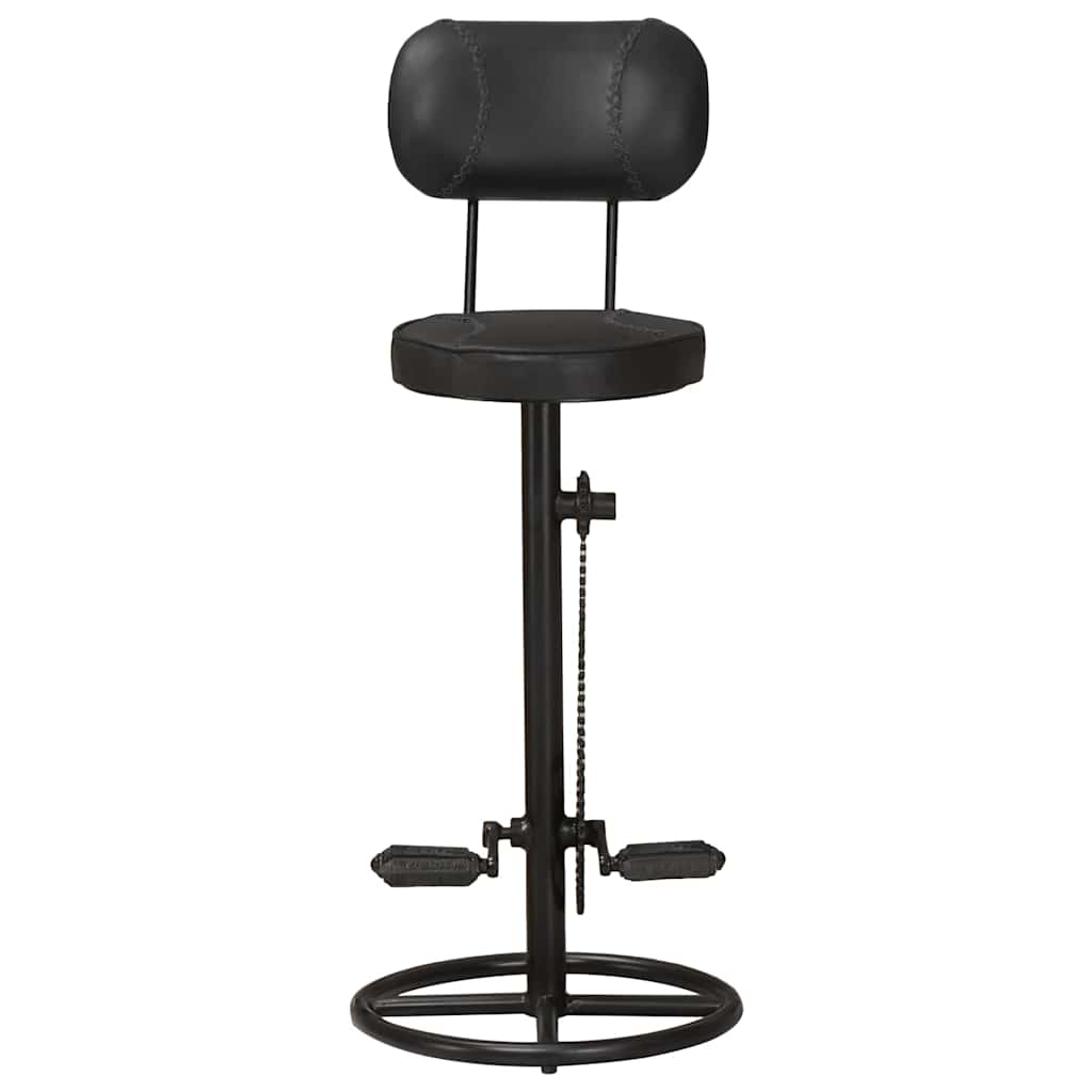Barhocker 2 Stk. Schwarz Echtes Ziegenleder