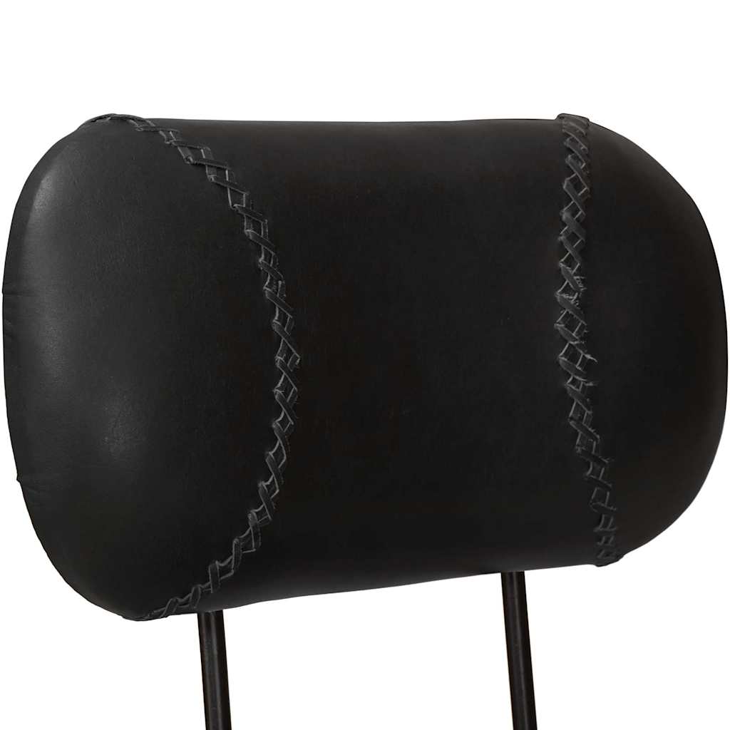 Barhocker 2 Stk. Schwarz Echtes Ziegenleder