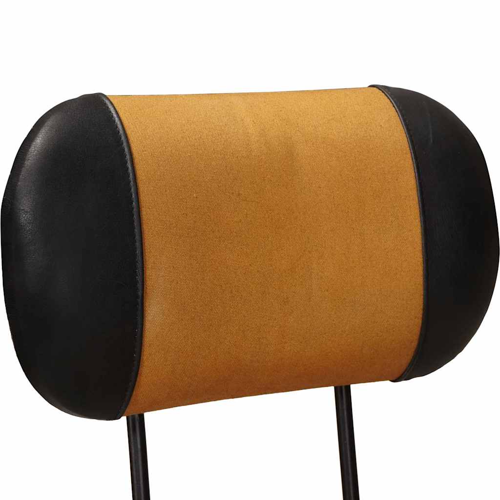 Barhocker mit Canvas-Aufdruck 2 Stk. Braun Schwarz Ziegenleder