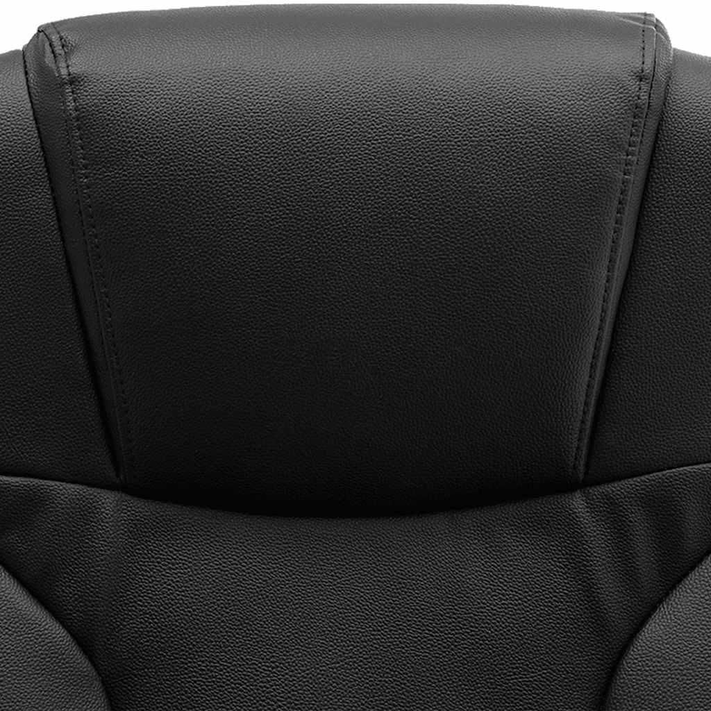 Massage-Bürostuhl Schwarz Echtleder