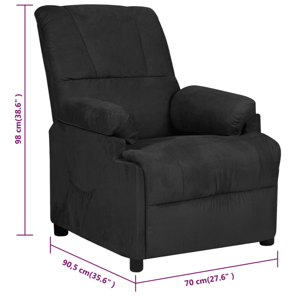 Relaxsessel Schwarz Mikrofasergewebe