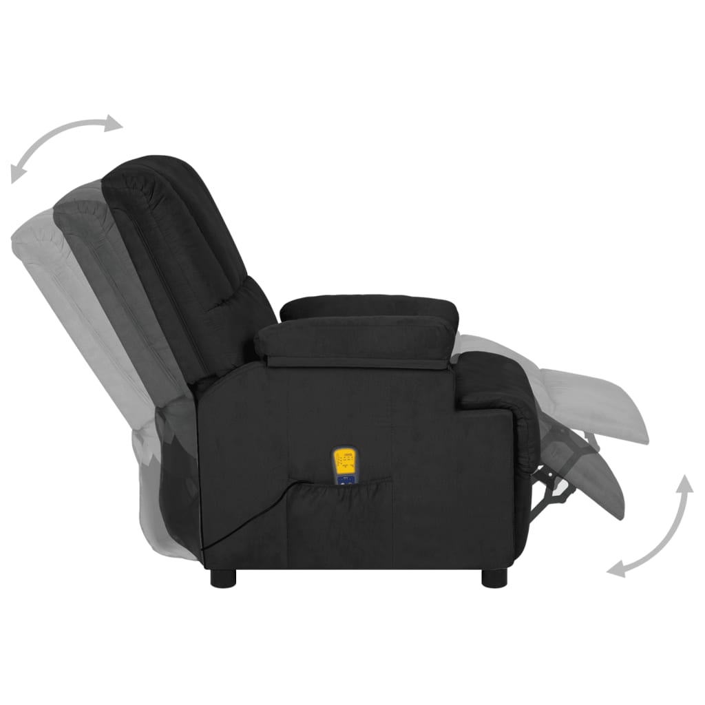 Massagesessel Schwarz Mikrofasergewebe