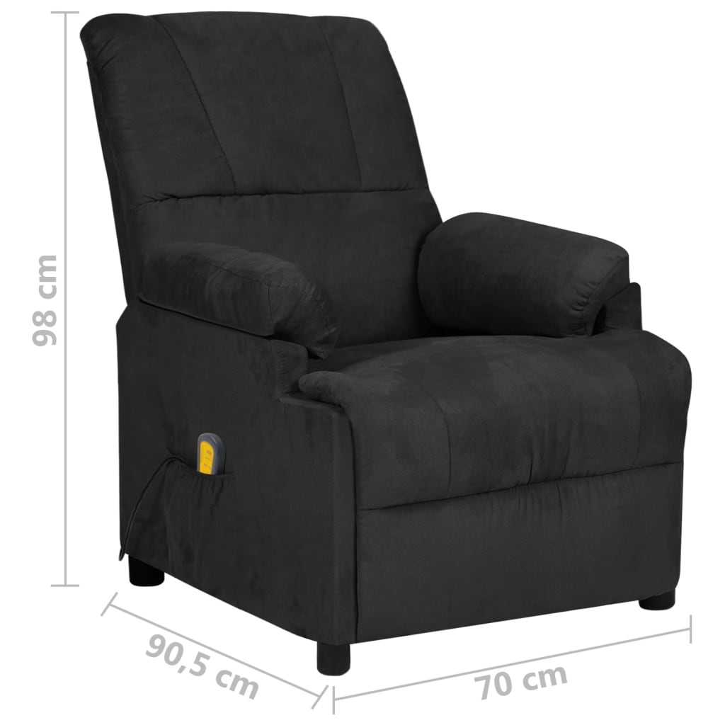 Massagesessel Schwarz Mikrofasergewebe