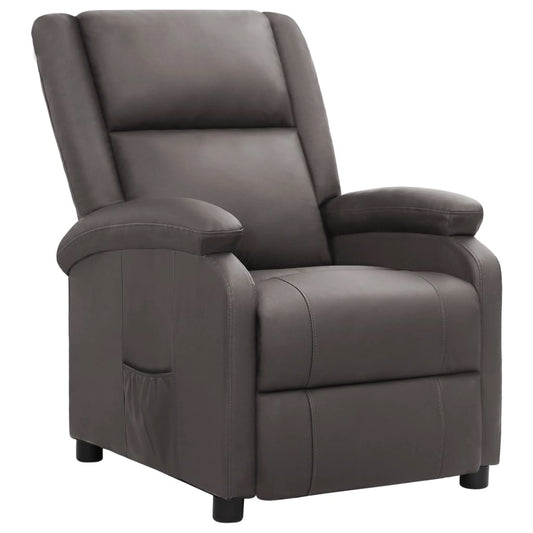 Relaxsessel Grau Echtleder