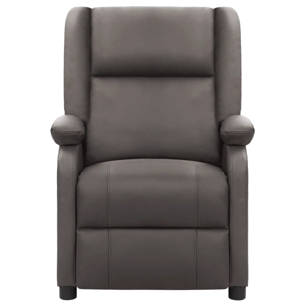 Relaxsessel Grau Echtleder