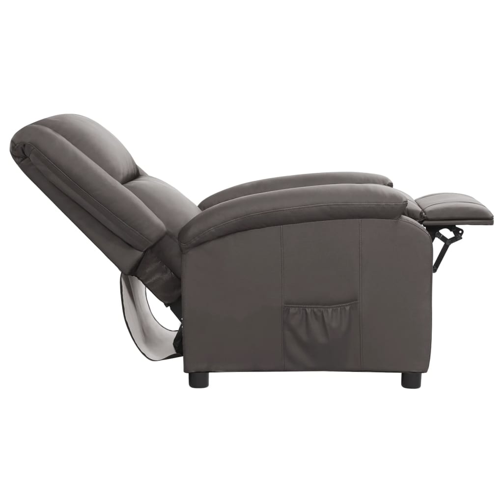Relaxsessel Grau Echtleder