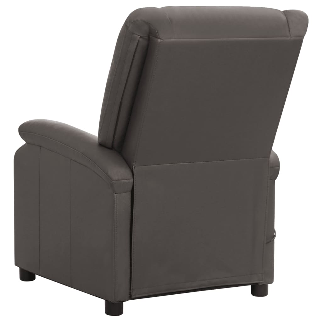 Relaxsessel Grau Echtleder