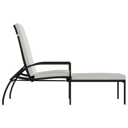 Sonnenliegen 2 Stk. mit Fußhocker PE-Rattan Braun