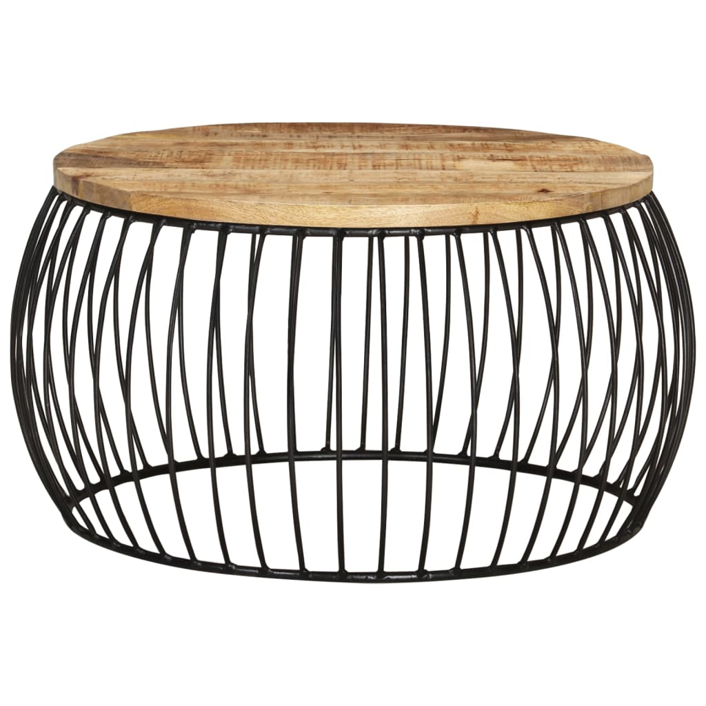 Table basse Ø68 cm Bois de manguier brut