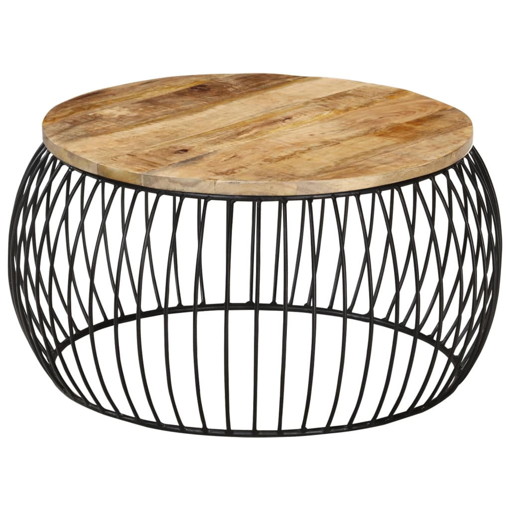 Table basse Ø68 cm Bois de manguier brut
