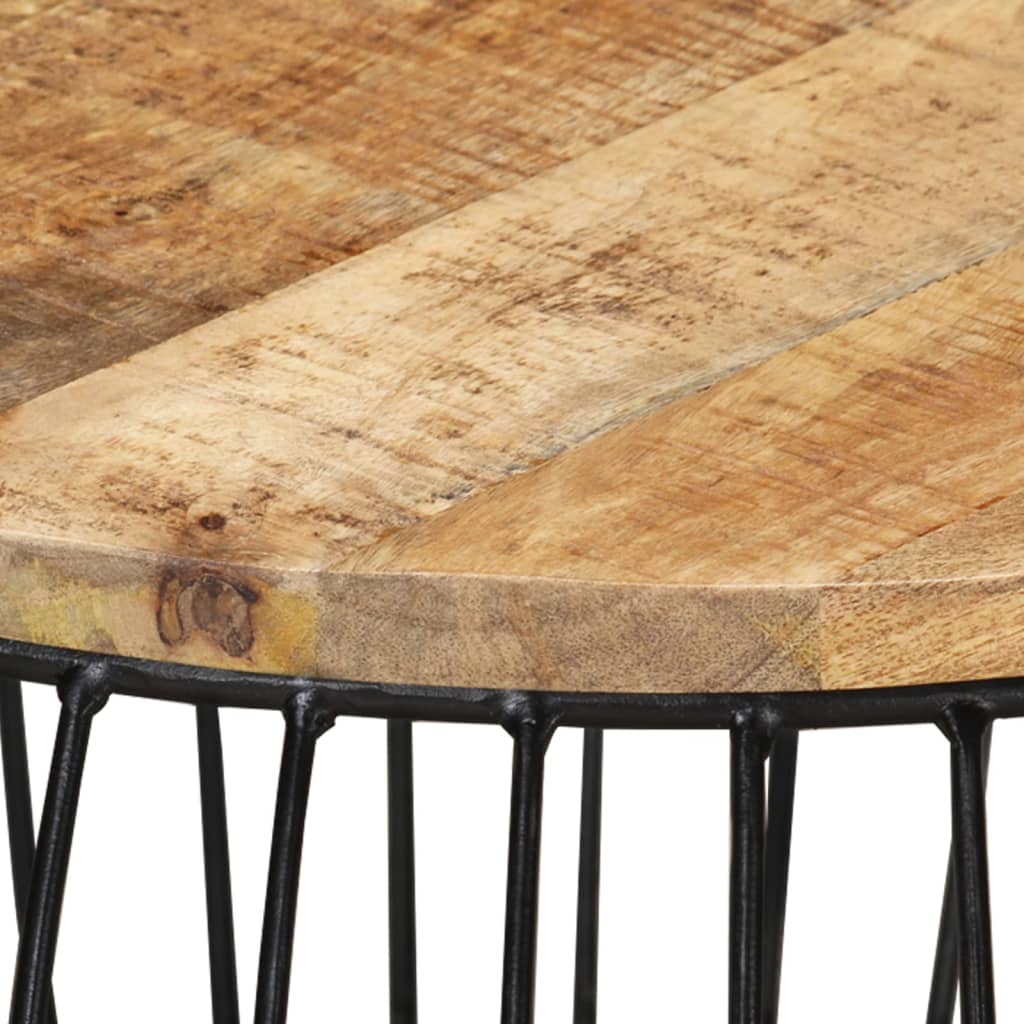 Table basse Ø68 cm Bois de manguier brut