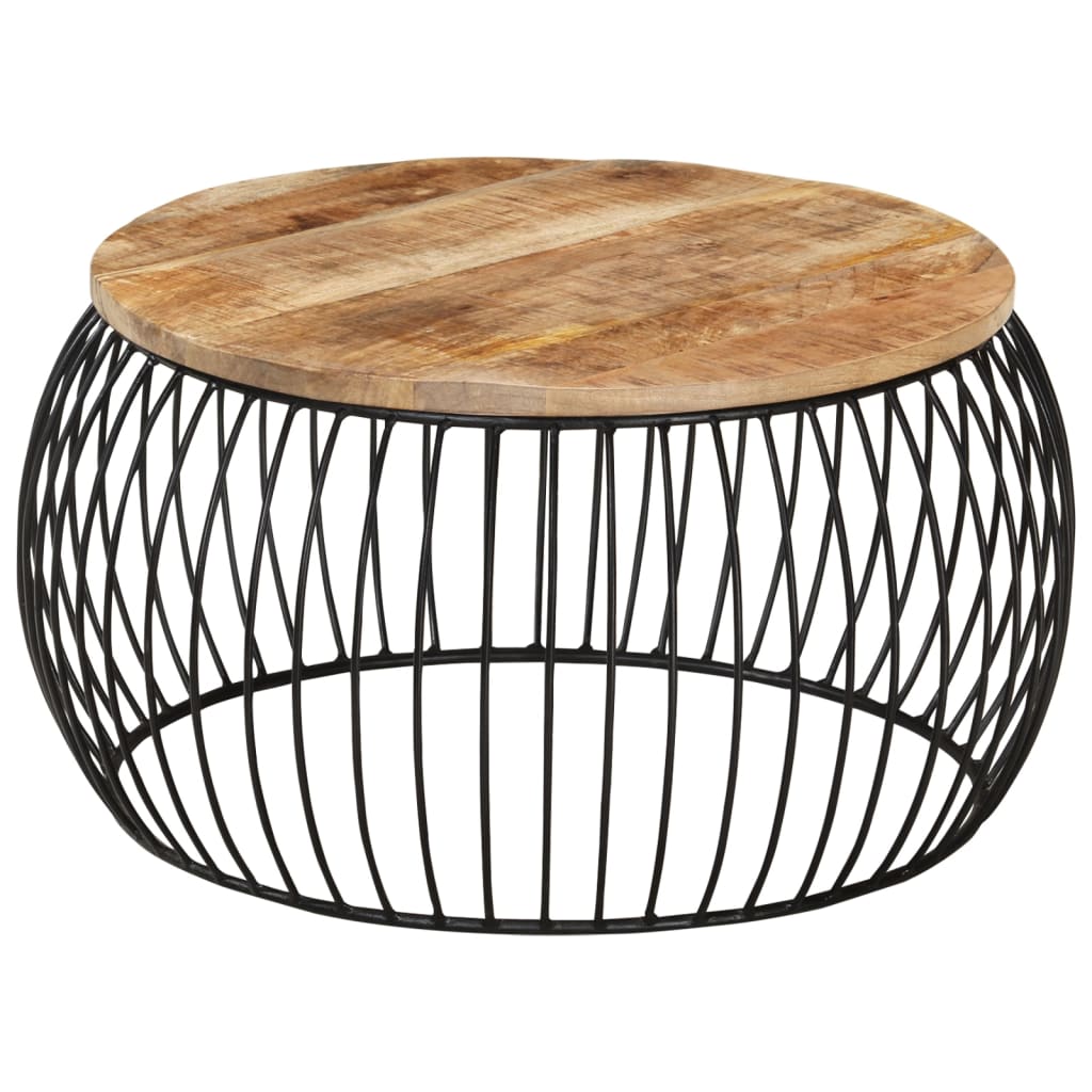 Table basse Ø68 cm Bois de manguier brut