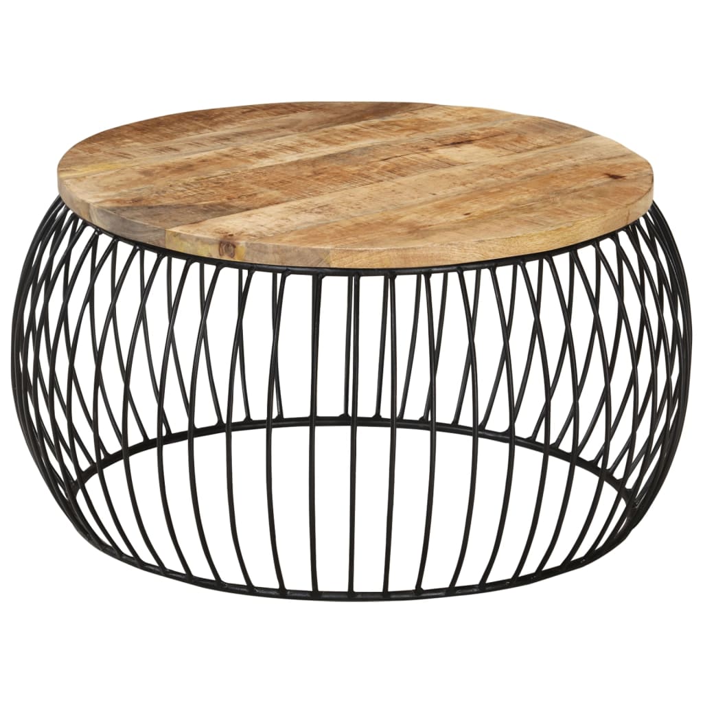 Table basse Ø68 cm Bois de manguier brut