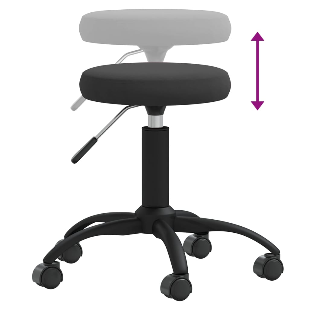 Massagehocker Samt Schwarz