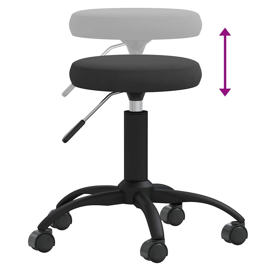 Massagehocker Samt Schwarz