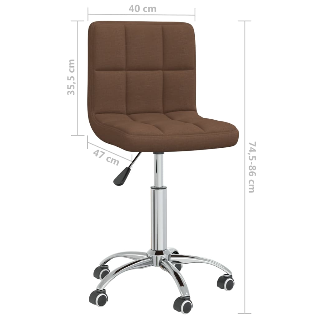 Chaise de salle à manger pivotante en tissu marron