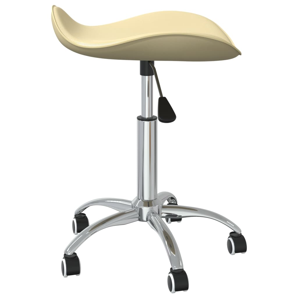 Dining Chair Swivel Cream Faux Leather
