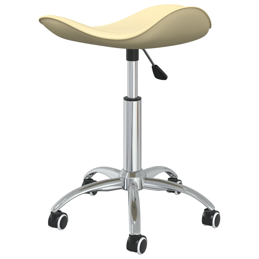 Dining Chair Swivel Cream Faux Leather