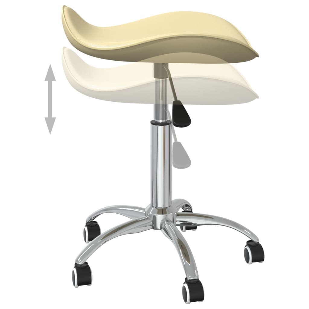 Dining Chair Swivel Cream Faux Leather