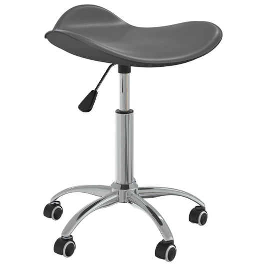 Chaise de salle à manger pivotante en similicuir gris