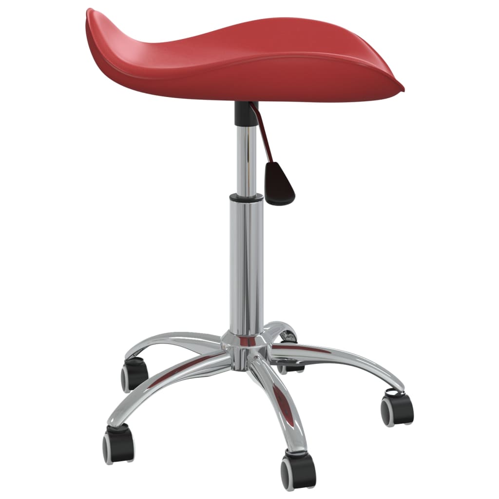 Chaise de salle à manger pivotante en similicuir rouge vin