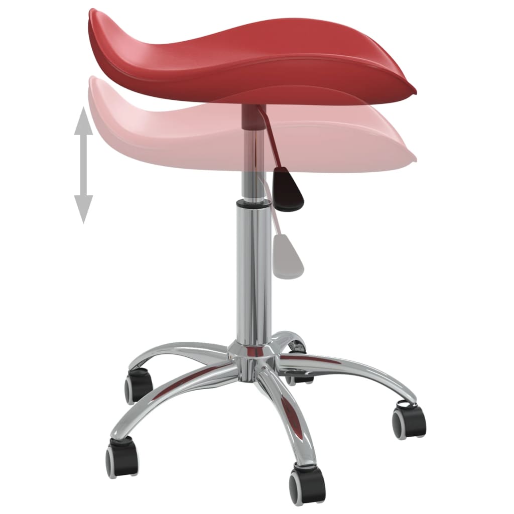 Chaise de salle à manger pivotante en similicuir rouge vin