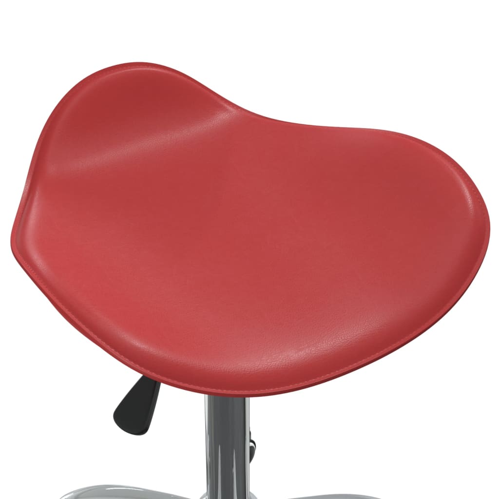 Chaise de salle à manger pivotante en similicuir rouge vin