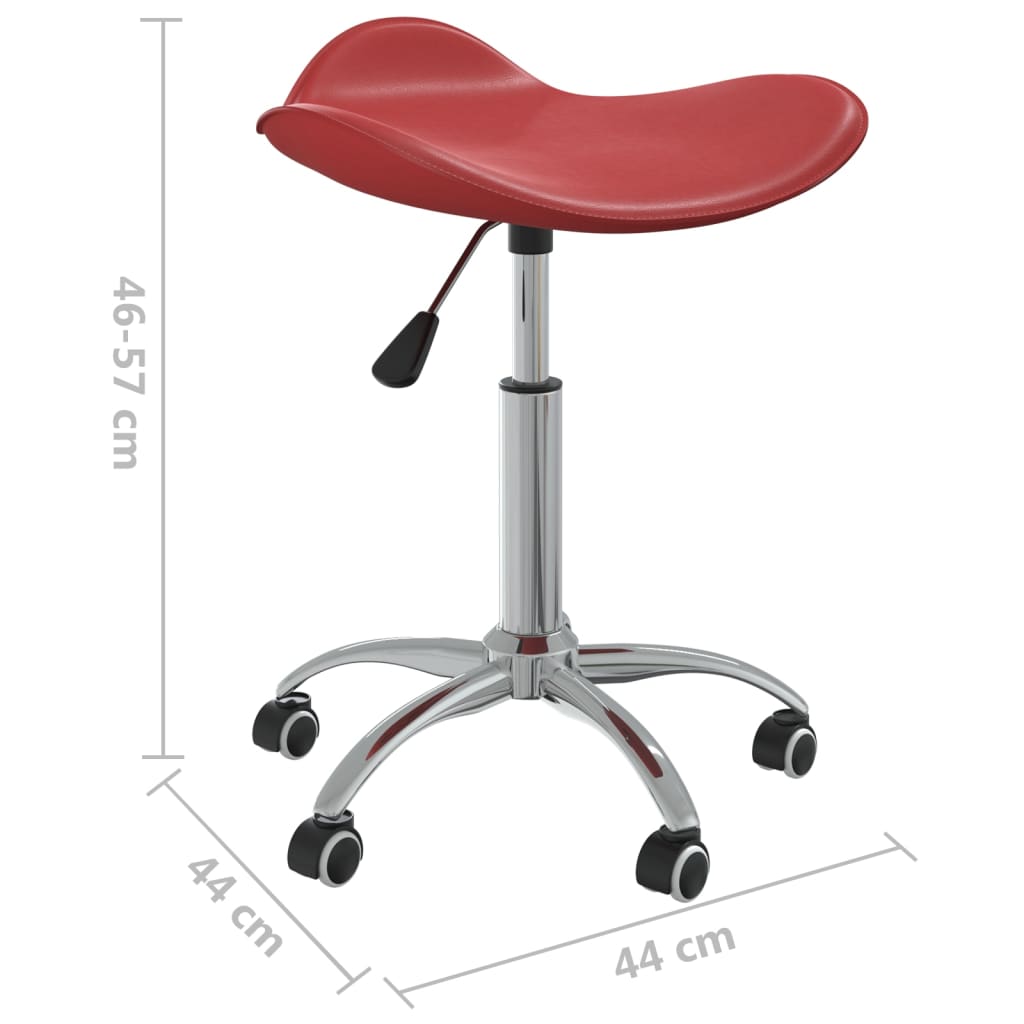 Chaise de salle à manger pivotante en similicuir rouge vin