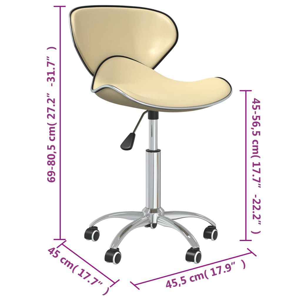 Esszimmerstühle 4 Stk. Drehbar Creme Kunstleder