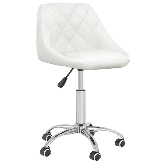 Chaise de salle à manger pivotante en similicuir blanc