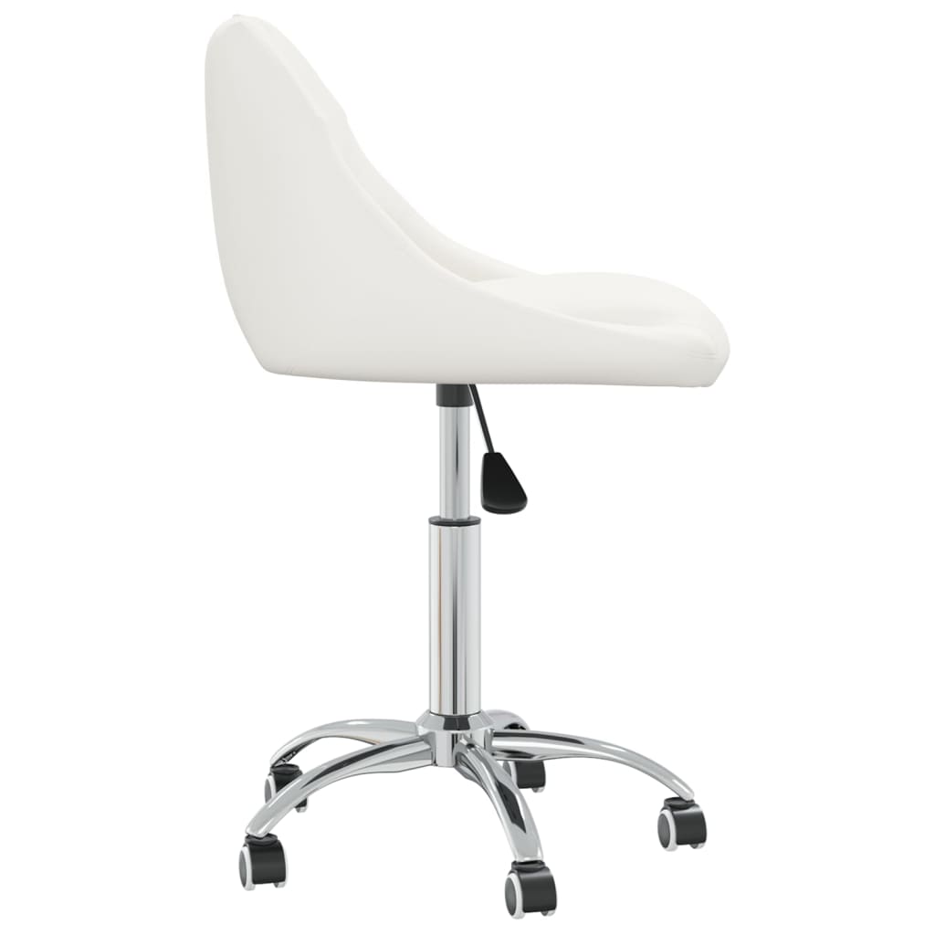 Dining Chair Swivel White Faux Leather