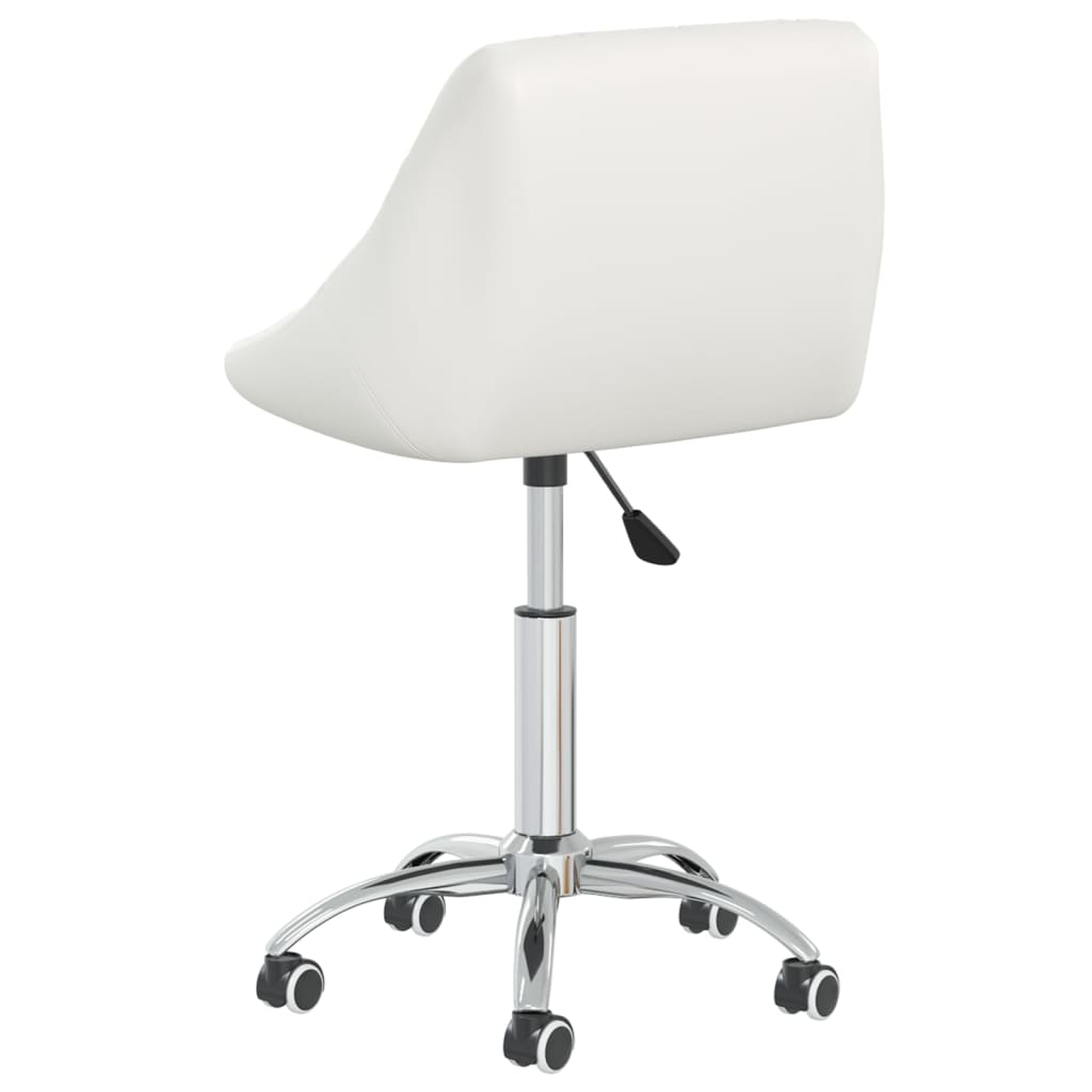 Dining Chair Swivel White Faux Leather