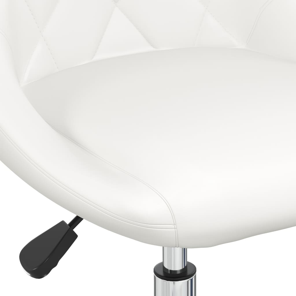 Dining Chair Swivel White Faux Leather