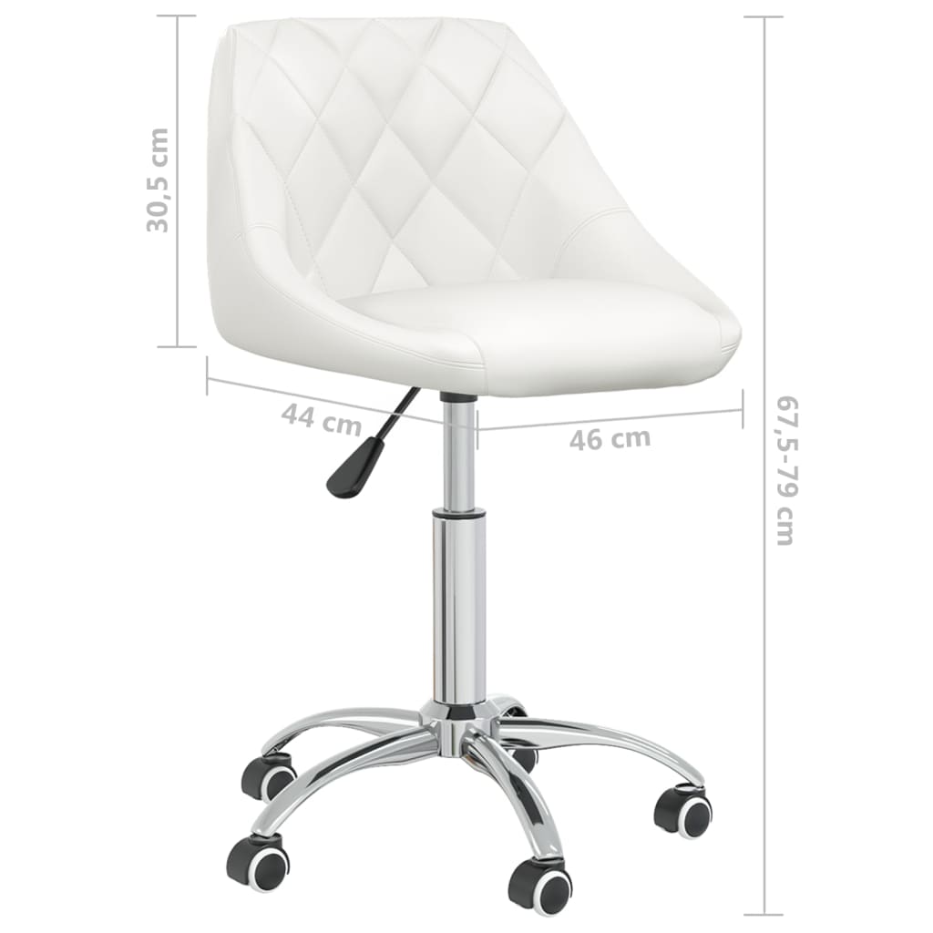 Dining Chair Swivel White Faux Leather