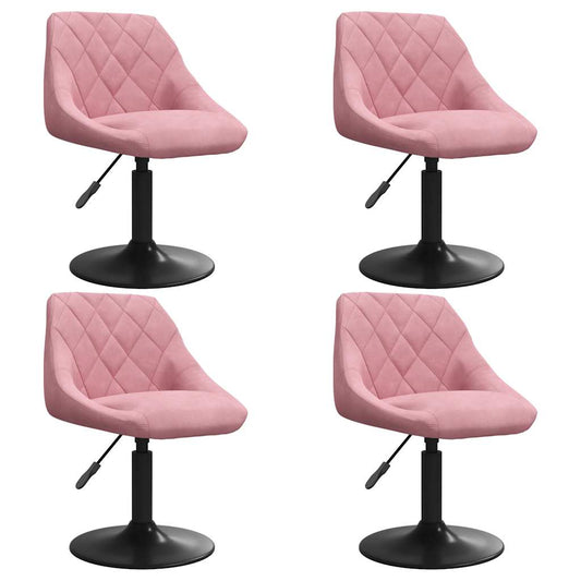 Esszimmerstühle 4 Stk. Drehbar Rosa Samt